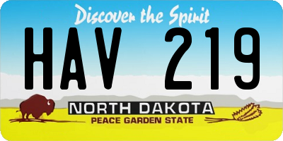 ND license plate HAV219