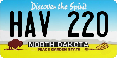 ND license plate HAV220