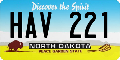 ND license plate HAV221