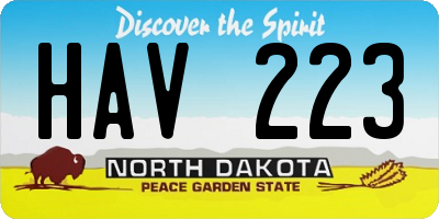 ND license plate HAV223