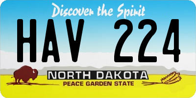 ND license plate HAV224