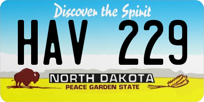 ND license plate HAV229