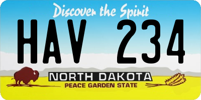 ND license plate HAV234