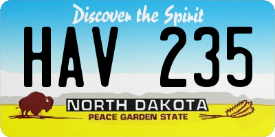 ND license plate HAV235