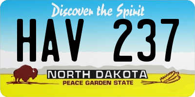 ND license plate HAV237