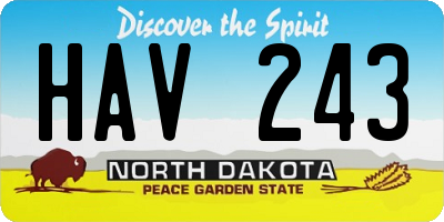 ND license plate HAV243