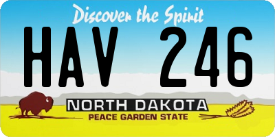 ND license plate HAV246