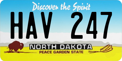 ND license plate HAV247