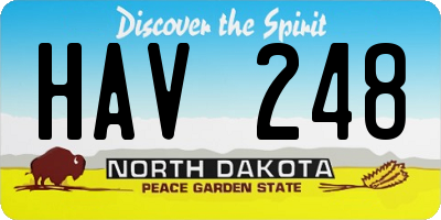 ND license plate HAV248