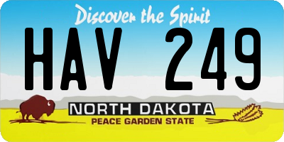 ND license plate HAV249