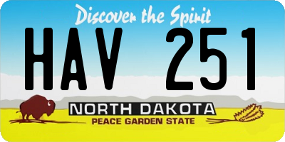 ND license plate HAV251