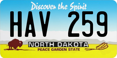 ND license plate HAV259