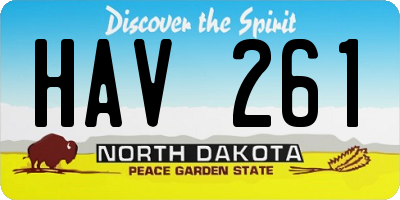 ND license plate HAV261