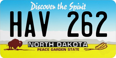 ND license plate HAV262