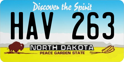 ND license plate HAV263