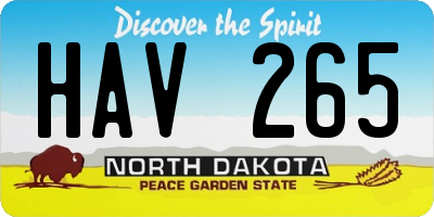 ND license plate HAV265