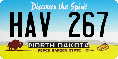 ND license plate HAV267