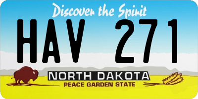 ND license plate HAV271