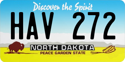 ND license plate HAV272