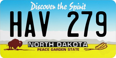 ND license plate HAV279