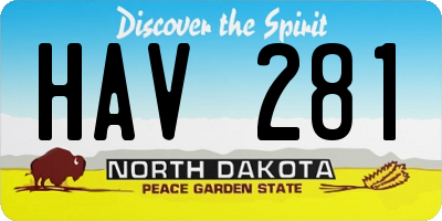 ND license plate HAV281