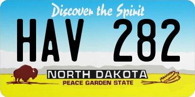 ND license plate HAV282