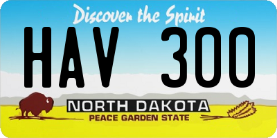 ND license plate HAV300