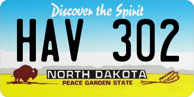 ND license plate HAV302