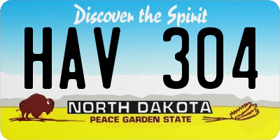 ND license plate HAV304
