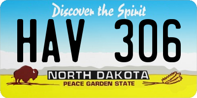 ND license plate HAV306
