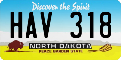 ND license plate HAV318