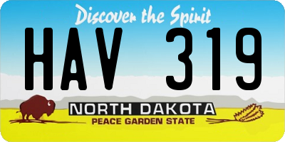 ND license plate HAV319