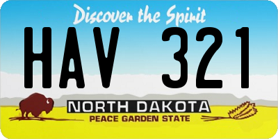 ND license plate HAV321