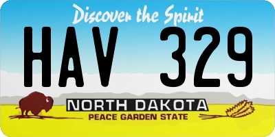 ND license plate HAV329