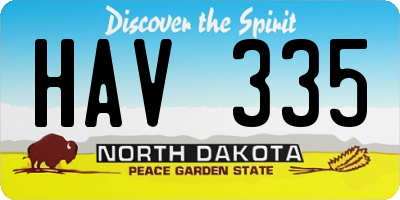 ND license plate HAV335