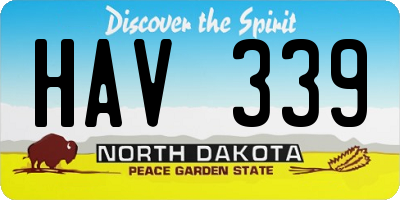 ND license plate HAV339