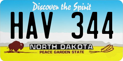ND license plate HAV344