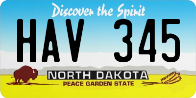 ND license plate HAV345
