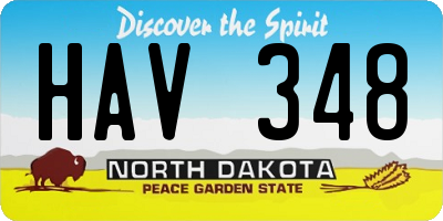 ND license plate HAV348
