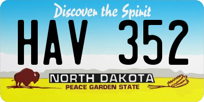 ND license plate HAV352