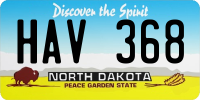 ND license plate HAV368