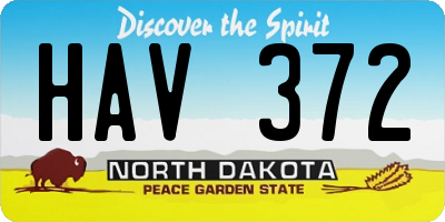 ND license plate HAV372