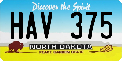 ND license plate HAV375