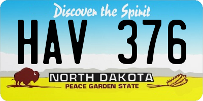 ND license plate HAV376