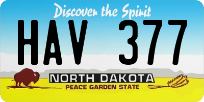 ND license plate HAV377