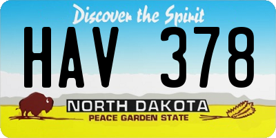 ND license plate HAV378