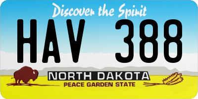 ND license plate HAV388
