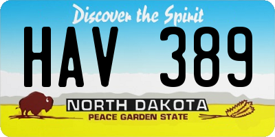 ND license plate HAV389
