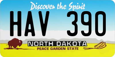 ND license plate HAV390