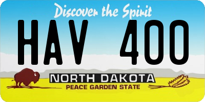 ND license plate HAV400